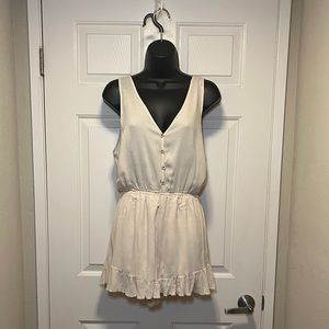 Cream Mahina Flounce Ruffle Romper Mini Jumpsuit Cute Feminine Delicate M